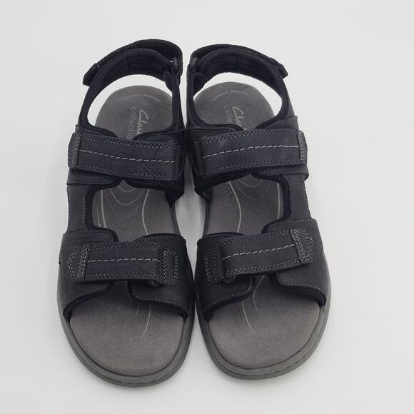Mens Clarks Walkford Walk Sandals - Black Leather 10.5 W New NWT main image 6